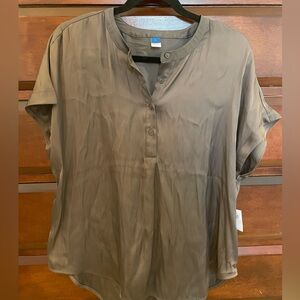 Old Navy NWT olive green satin dolman top